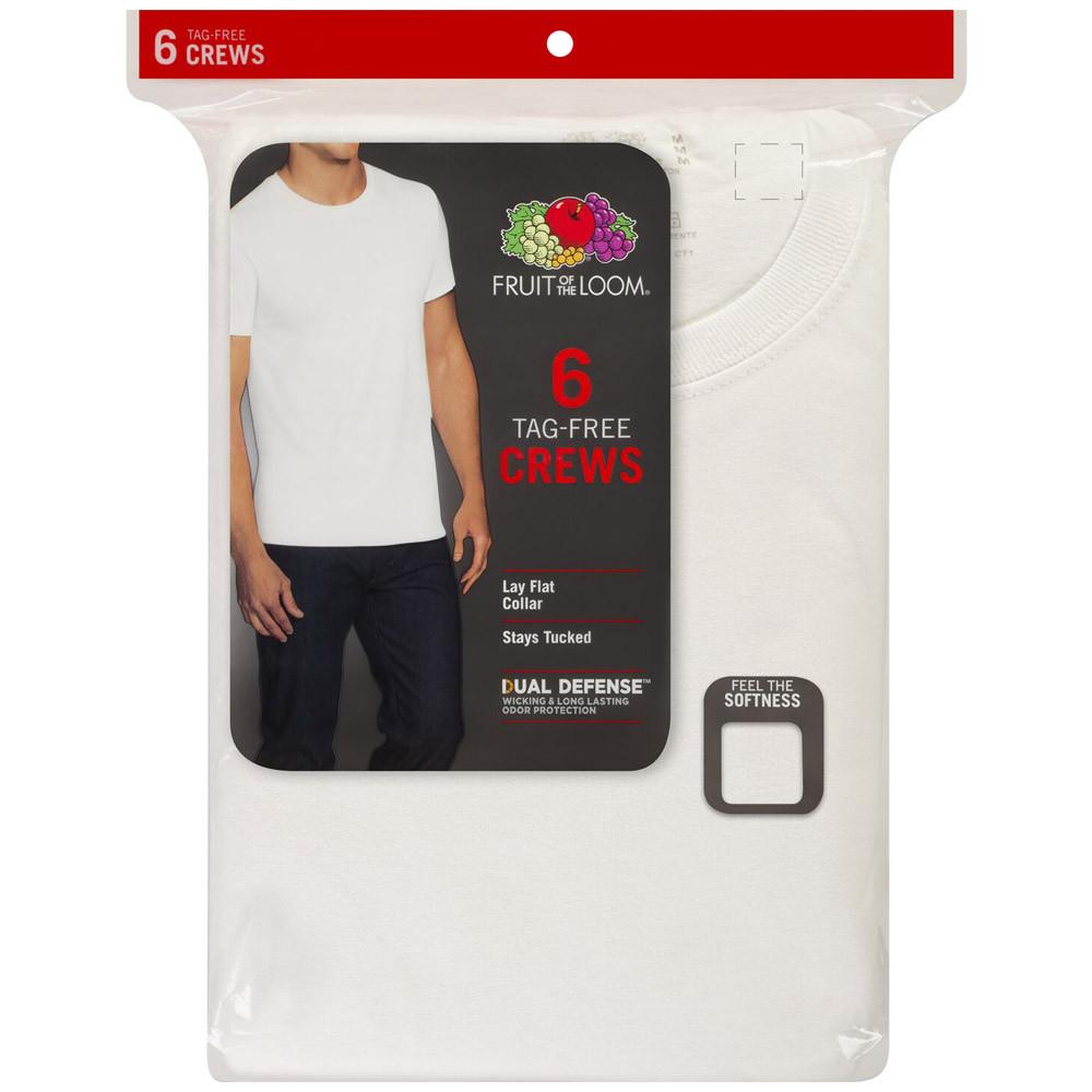 Fruit of the Loom 6 Pack White Crew Neck T Shirt